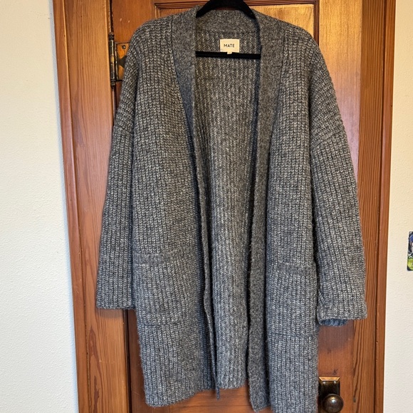 MATE the Label Sweaters - MATE Charcoal, Oversized Cardigan